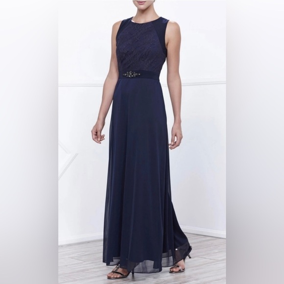 Belle Badgley Mischka navy gown - Picture 1 of 8